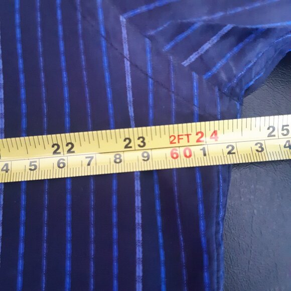 Bugathchi UOMO SZ M 100% Cotton Men's Blue Striped Button Up Shirt - Picture 9 of 12